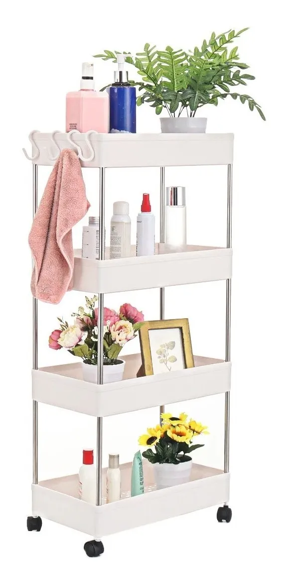CARRITO ORGANIZADOR DE 4 NIVELES SOLO COLOR BLANCO – Catálolo Los Angeles